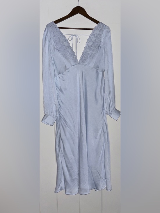 Free People Dresses & Skirts - Free People Vintage Inspired Arabella Blue Midi Slip Bias Cut Dress NEW Women XL